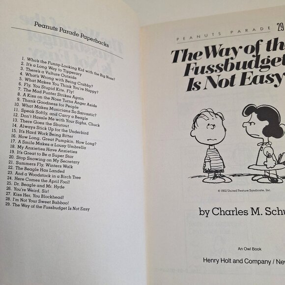 The Way Of The Fussbudget Is Not Easy Charles Schulz Peanuts Parade 29 1986 - Picture 3 of 9